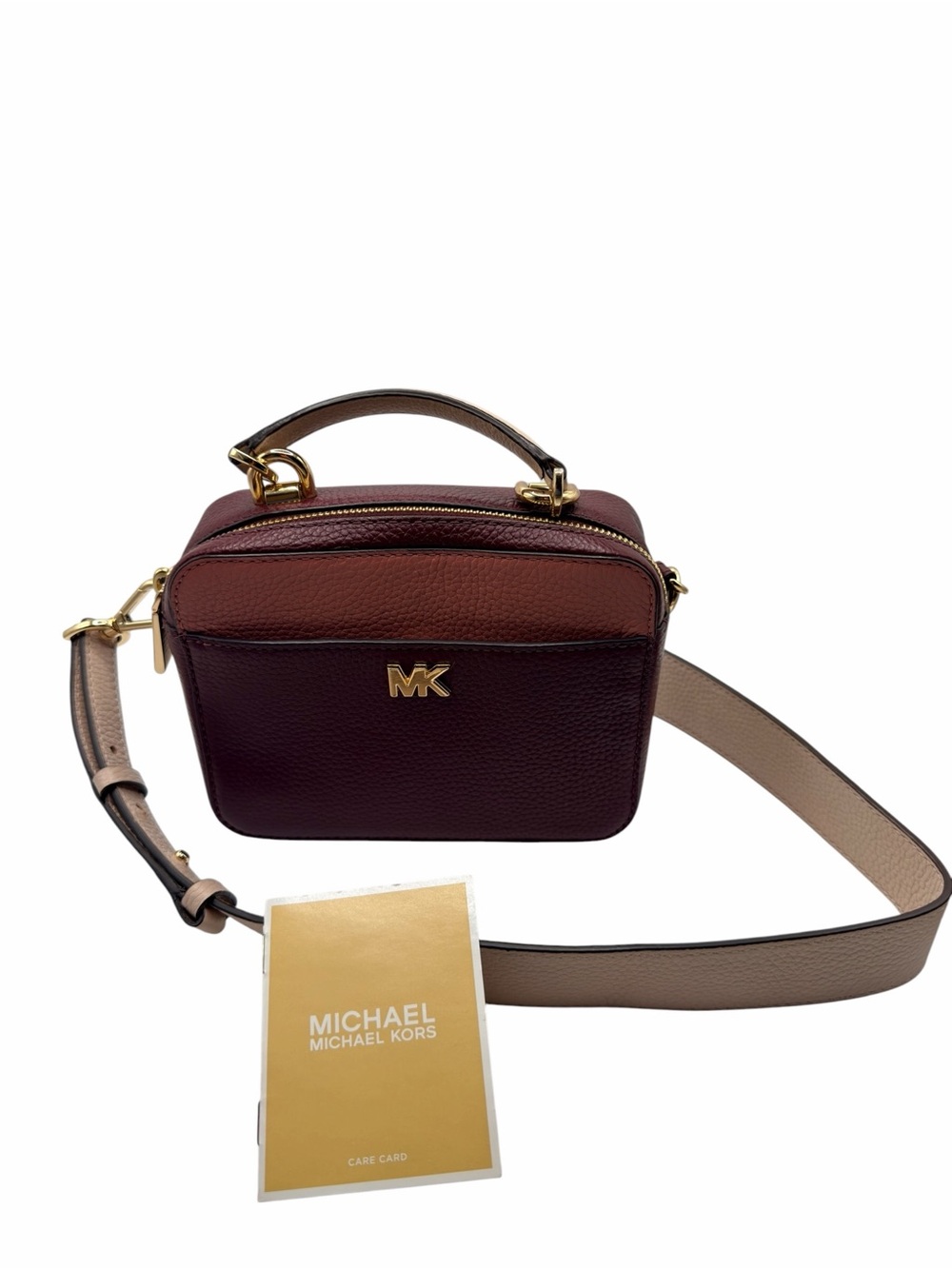 Michael Kors Mott Mini Color-Block Pebbled Leather Crossbody